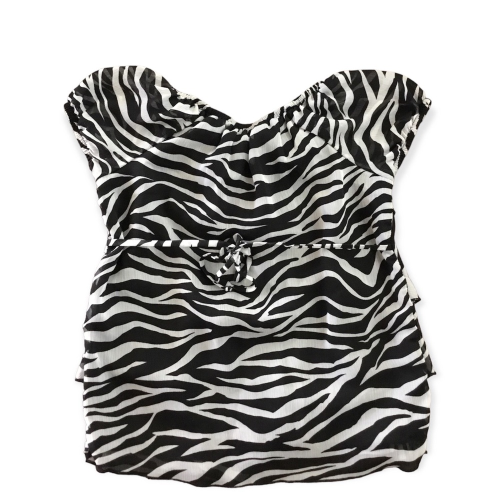 Stylish Capped Sleeve Animal Print Kids Top Size 8-10 - Picture 2 of 4